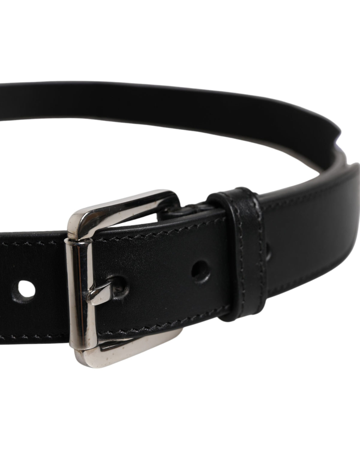 Dolce & Gabbana Nylon Leather Belt - Black White