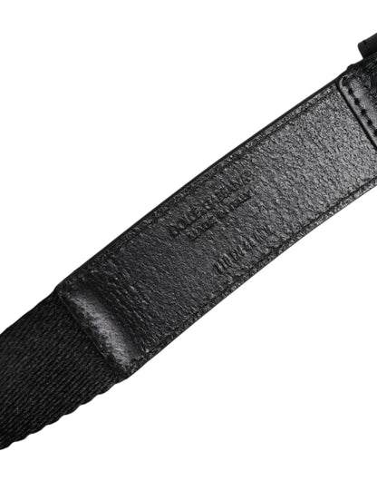 Dolce & Gabbana Nylon Leather Belt - Black White