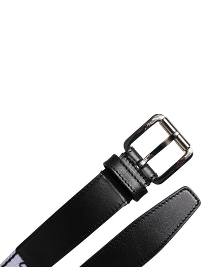 Dolce & Gabbana Nylon Leather Belt - Black White