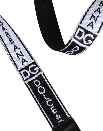 Dolce & Gabbana Nylon Leather Belt - Black White
