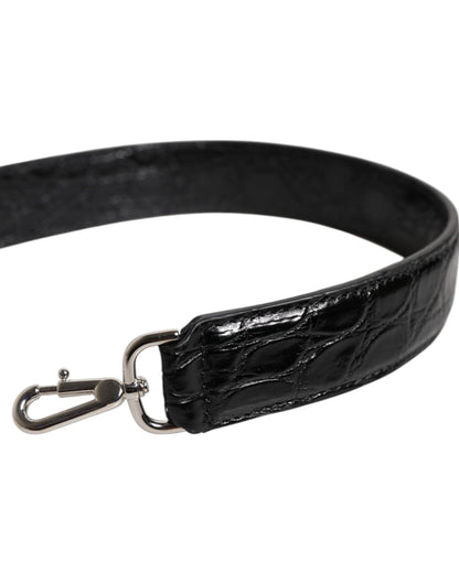 Dolce & Gabbana Black Alligator Leather Bag Shoulder Strap