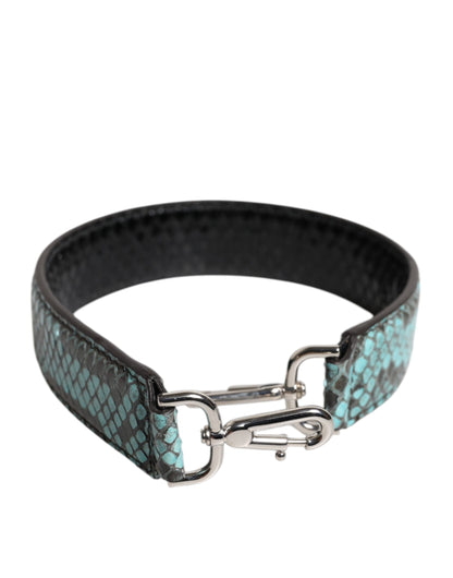 Dolce & Gabbana Python Leather Shoulder Strap - Black Blue Silver