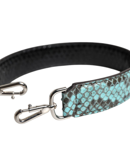 Dolce & Gabbana Python Leather Shoulder Strap - Black Blue Silver