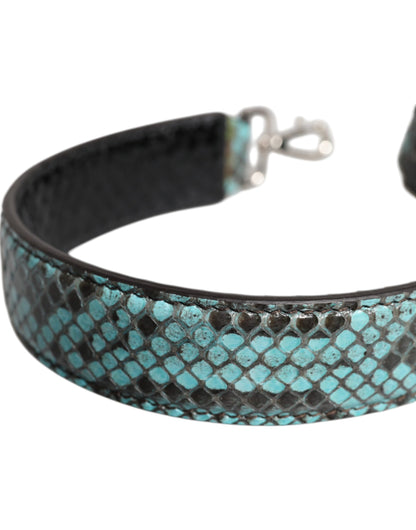 Dolce & Gabbana Python Leather Shoulder Strap - Black Blue Silver