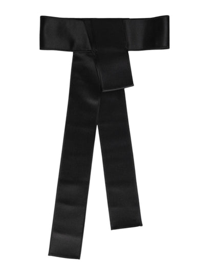 Dolce & Gabbana Black Satin Wide Waist Belt