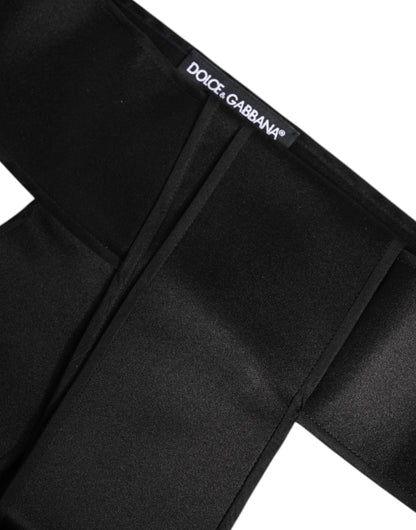 Dolce & Gabbana Black Satin Wide Waist Belt