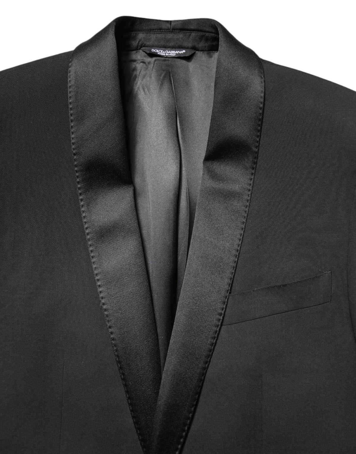 Dolce & Gabbana Men's Single Breasted Virgin Wool Viscose Nylon & Silk Blazer - Black