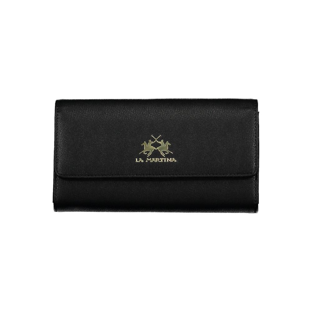 La Martina Black Polyethylene Leather Effect Women Wallet