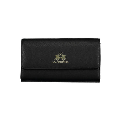 La Martina Black Polyethylene Leather Effect Women Wallet