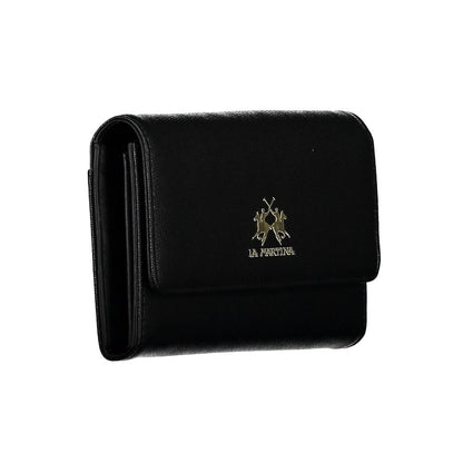 La Martina Black Polyethylene Leather Effect Women Wallet