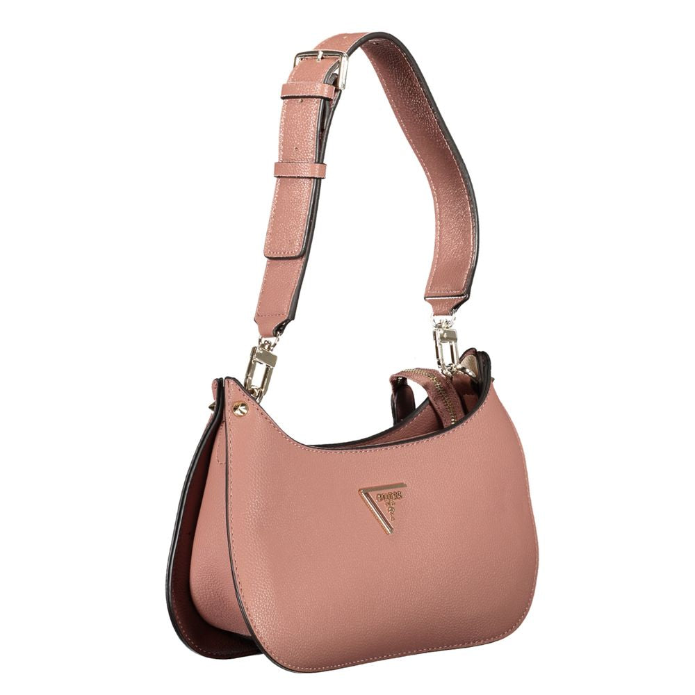 Guess Jeans Meridian Pink Pebbled Faux Leather Mini Handbag