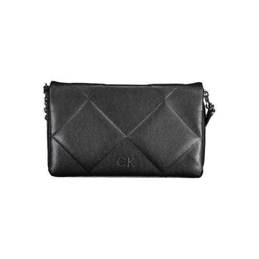 Calvin Klein Black Quilted Leather Effect Polyester Fold-over Handbag