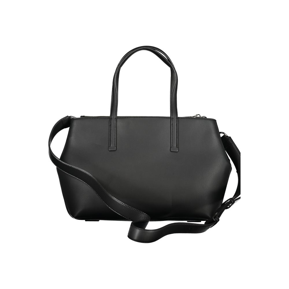 Calvin Klein Black Polyester Leather Effect Shopper Handbag