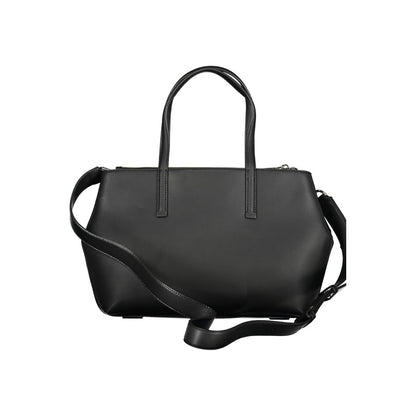 Calvin Klein Black Polyester Leather Effect Shopper Handbag