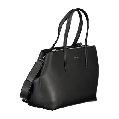 Calvin Klein Black Polyester Leather Effect Shopper Handbag