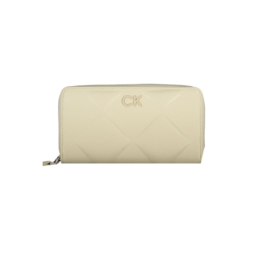 Calvin Klein Beige Polyester Leather Effect Wallet