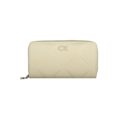 Calvin Klein Beige Polyester Leather Effect Wallet