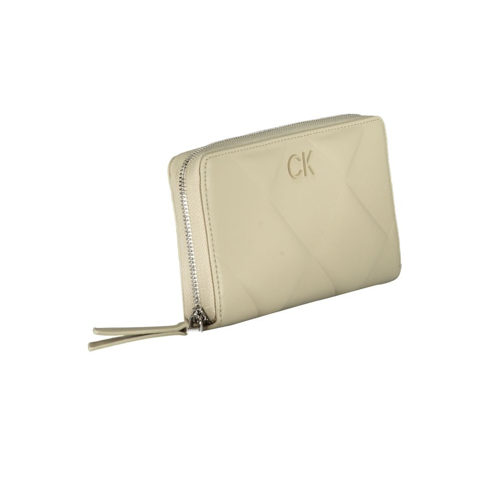 Calvin Klein Beige Polyester Leather Effect Wallet