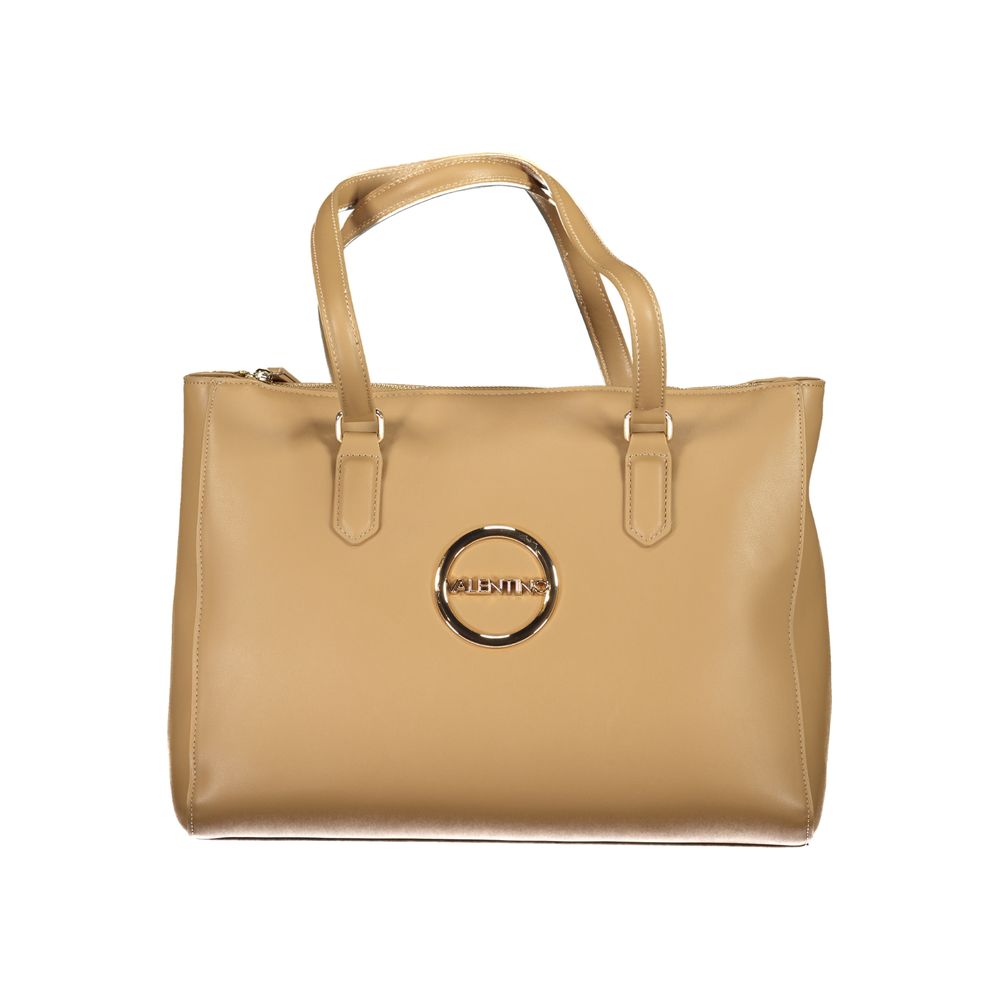 Handbag by Mario Valentino for women in polyethylene beige presents a ornamental silhouette, showcasing a secure zipper, ample internal-pockets, and versatile handle for a ornamental finish.