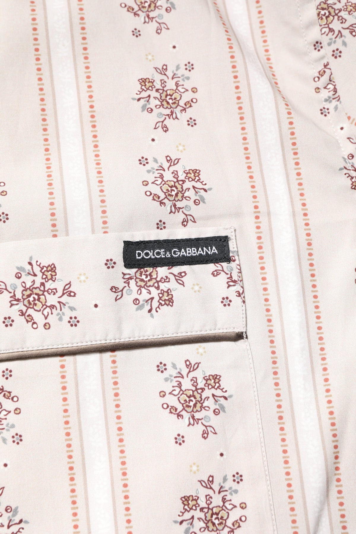 Dolce & Gabbana Men's Cotton Pajamas - Beige Floral Print