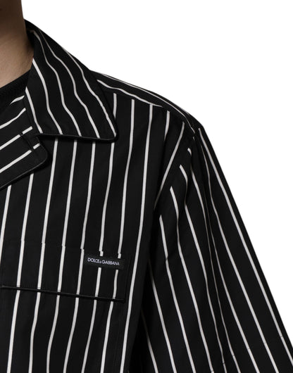 Dolce & Gabbana Men's Cotton Pajamas - Black White Patterned Striped
