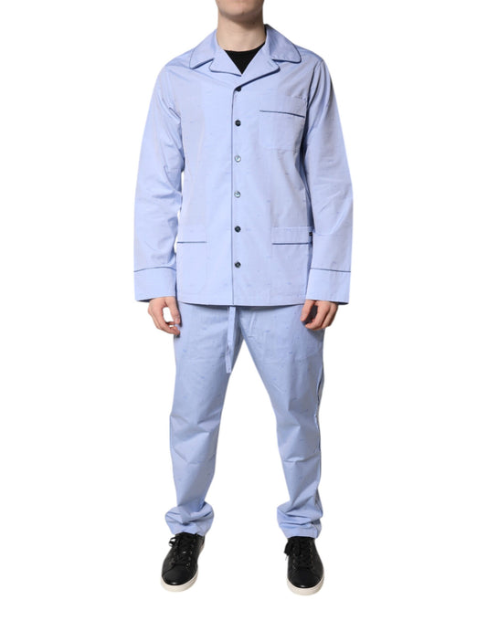 Dolce & Gabbana Men's Cotton Pajamas - Light Blue