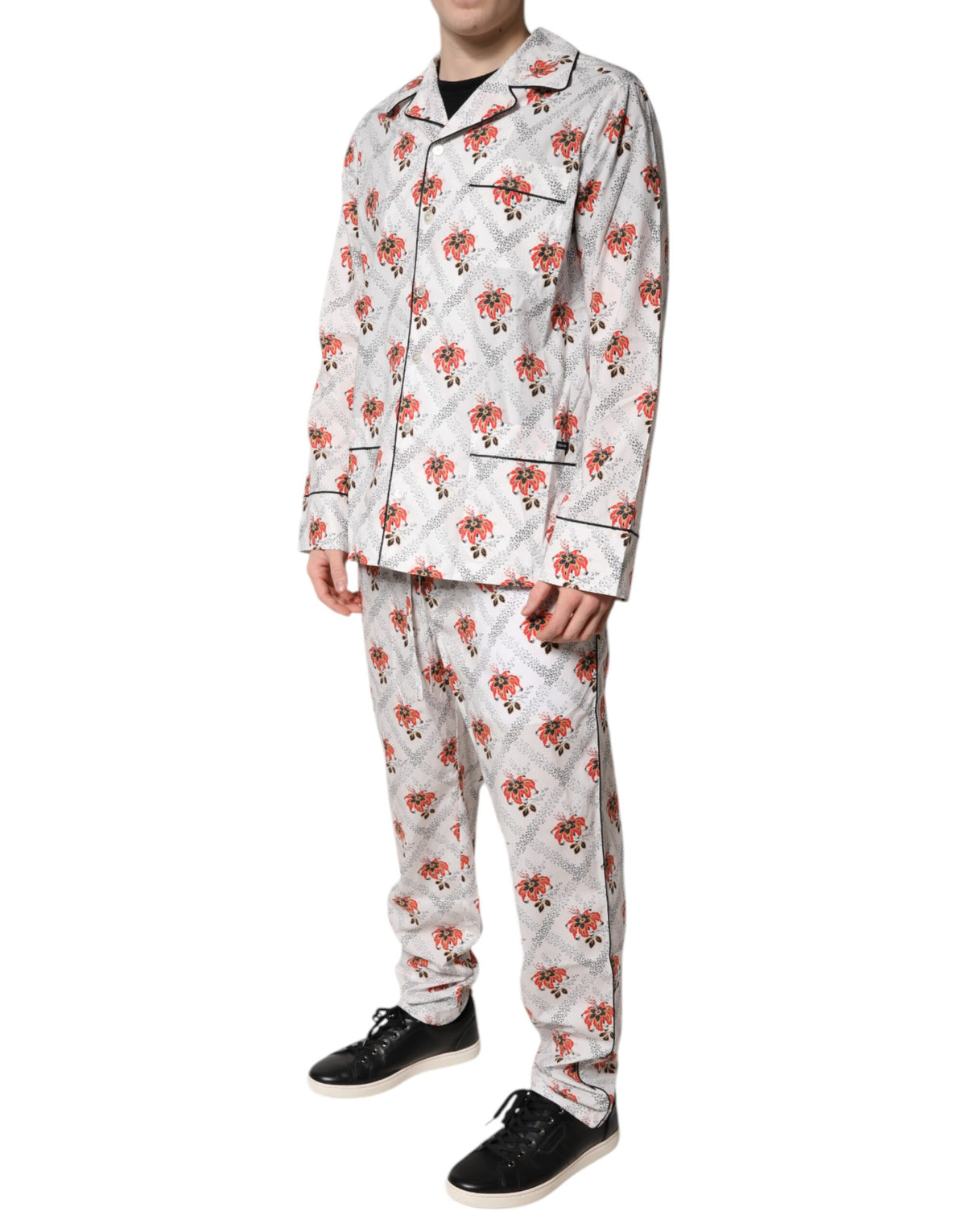Dolce & Gabbana Men's Cotton Pajamas - Multicolor Floral Print