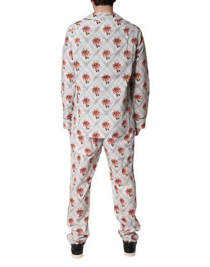 Dolce & Gabbana Men's Cotton Pajamas - Multicolor Floral Print