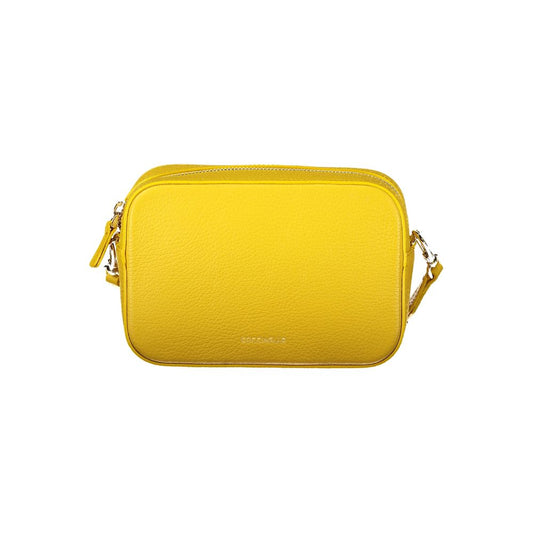 Coccinelle Yellow Leather Tebe Crossbody Handbag