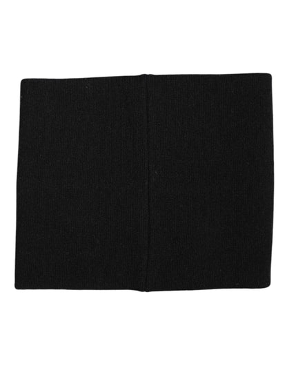 Dolce & Gabbana Black White Logo Print Knitted Neck Warmer Scarf
