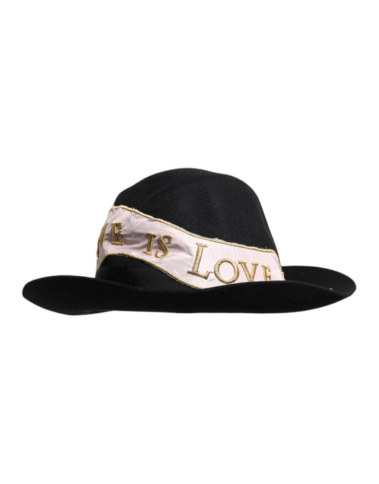 Dolce & Gabbana Cotton Polyester Viscose Calf Leather & Rabbit Fur Hat - Black