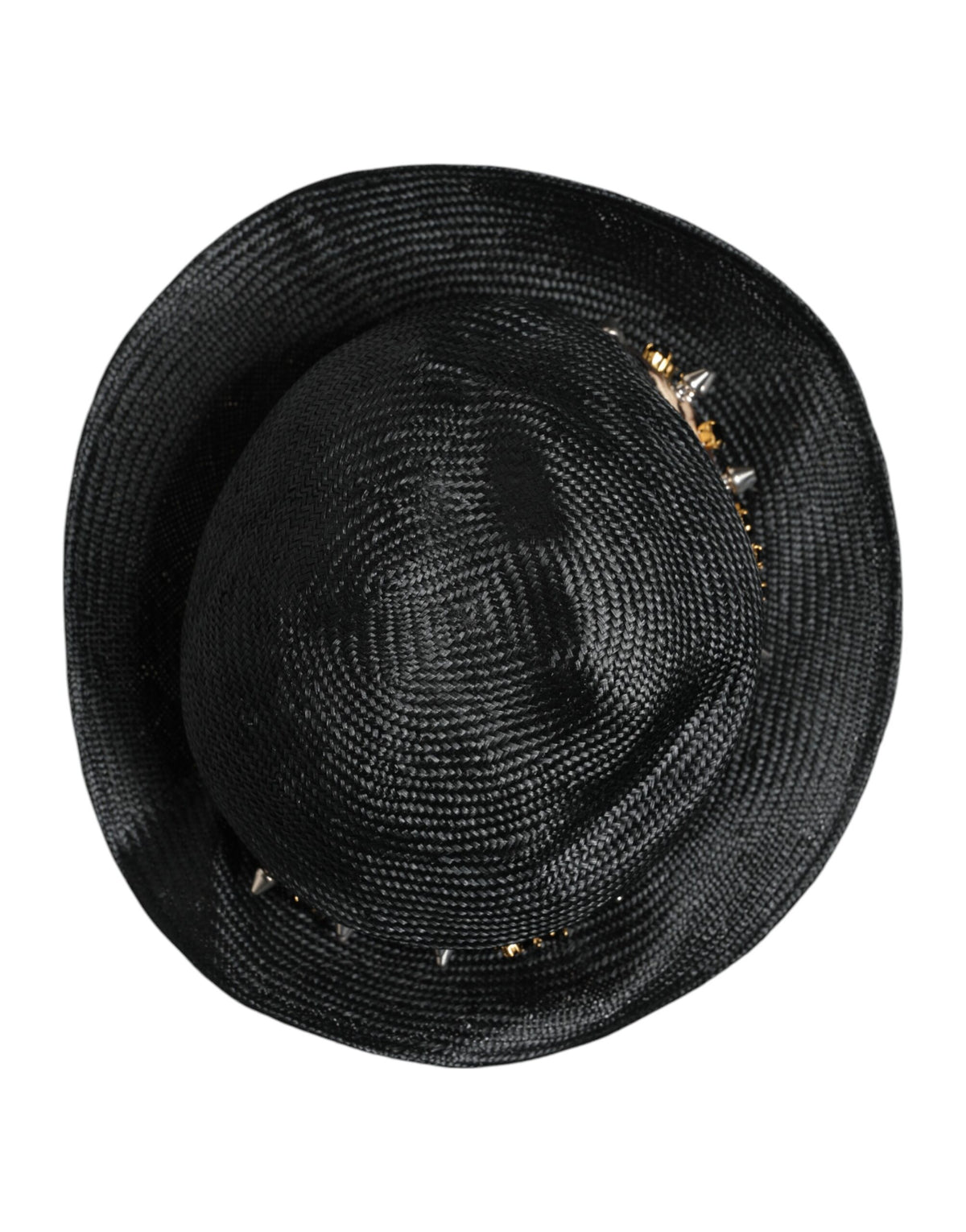 Dolce & Gabbana Cotton Crystal & Straw Hat - Black
