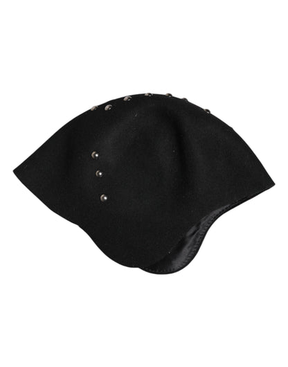 Dolce & Gabbana Crystal Metal Silk & Wool Cloche Hat - Black Multicolor Pearl