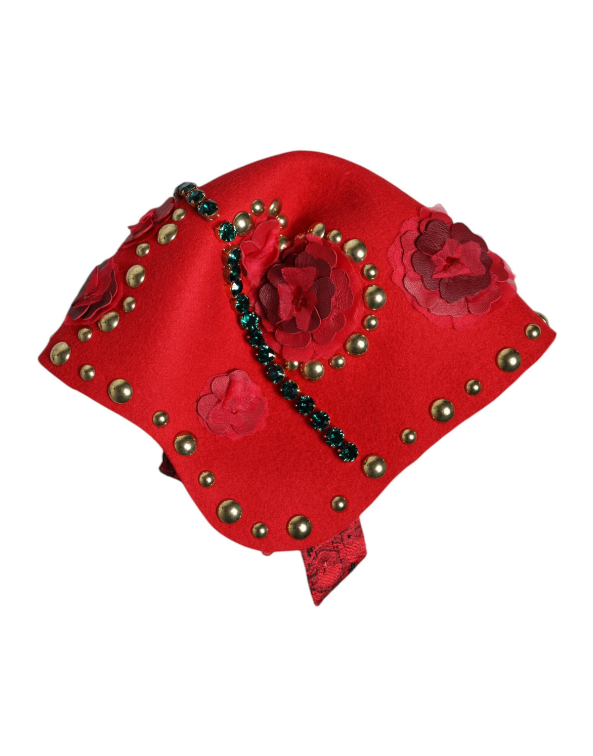 Dolce & Gabbana Silk Cotton Nylon & Wool Cloche Hat - Gold Multicolor Red