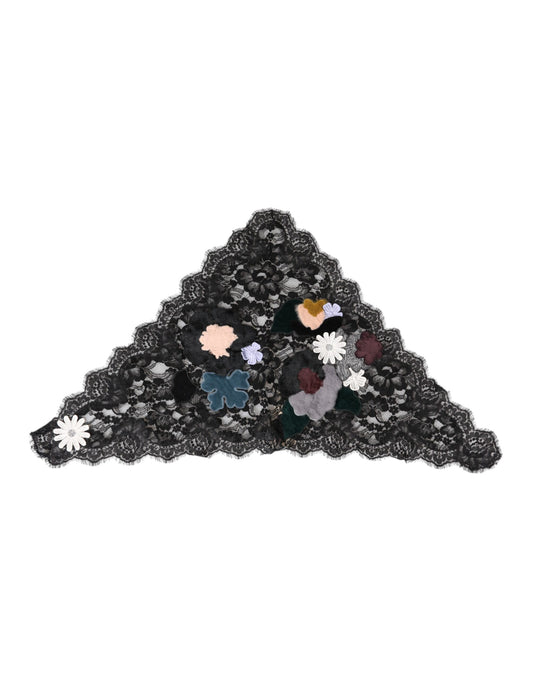 Dolce & Gabbana Nylon Cotton Ponytail Holder - Black Floral