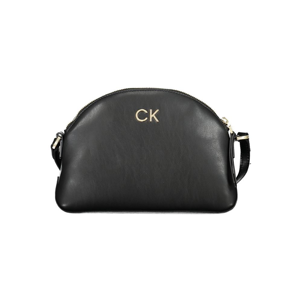 Calvin Klein Black Polyester Leather Effect Shoulder Handbag