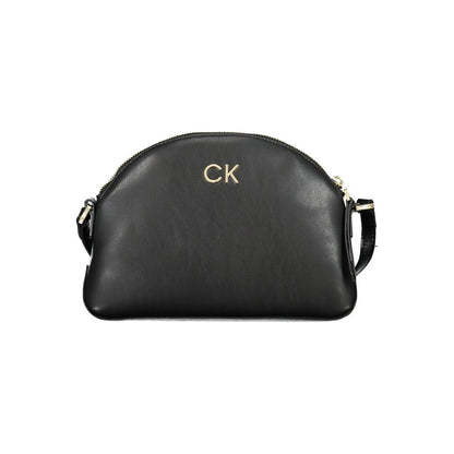 Calvin Klein Black Polyester Leather Effect Shoulder Handbag