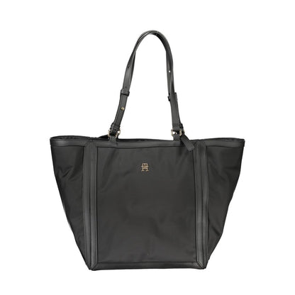 Tommy Hilfiger Black Polyester Shopper Handbag