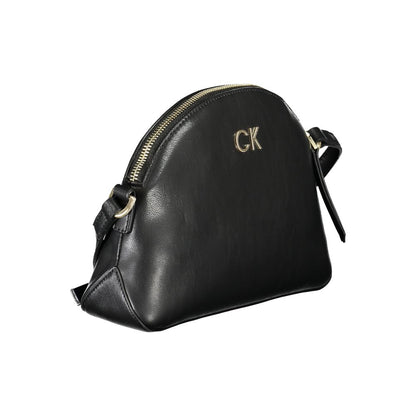 Calvin Klein Black Polyester Leather Effect Shoulder Handbag