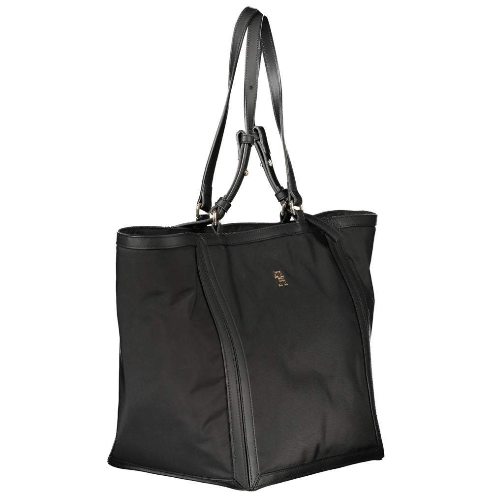Tommy Hilfiger Black Polyester Shopper Handbag
