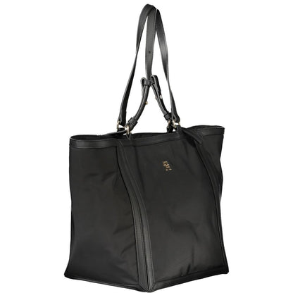Tommy Hilfiger Black Polyester Shopper Handbag