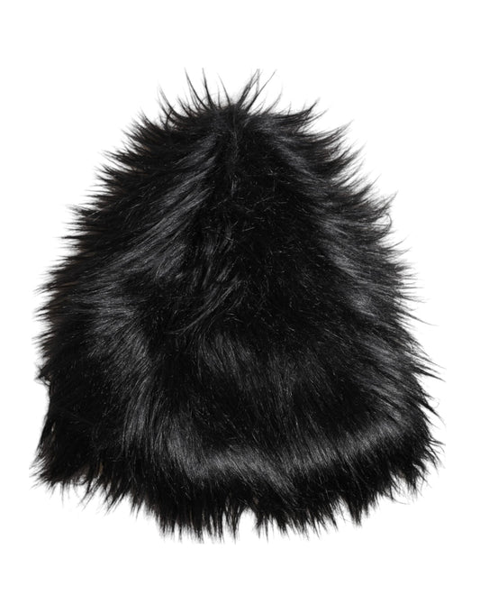 Dolce & Gabbana Modacrylic Polyester Viscose & Fur Bucket Hat - Black