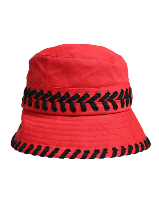 Dolce & Gabbana Polyester Lace Bucket Hat - Red