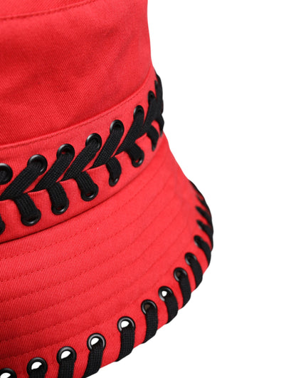 Dolce & Gabbana Polyester Lace Bucket Hat - Red