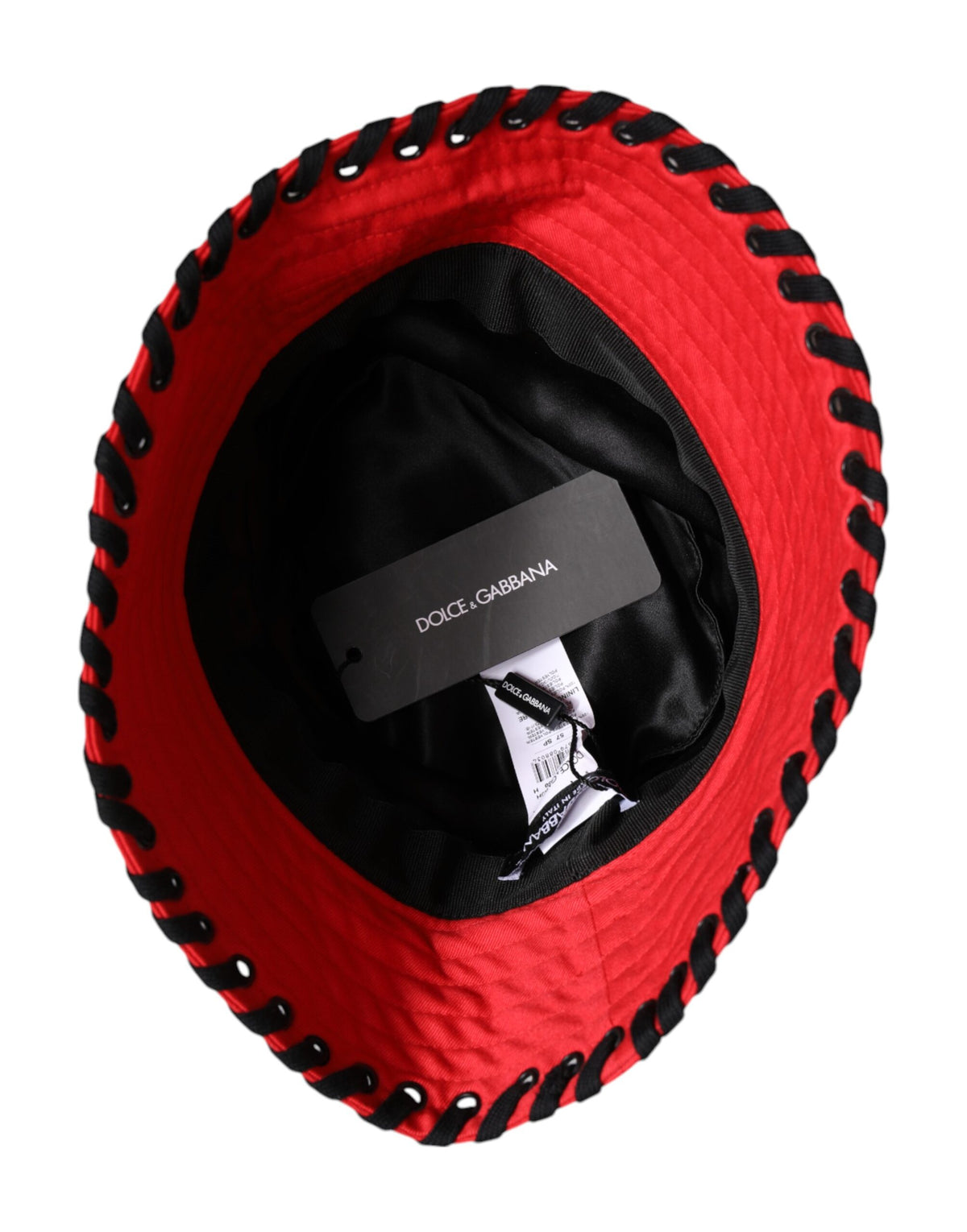 Dolce & Gabbana Polyester Lace Bucket Hat - Red