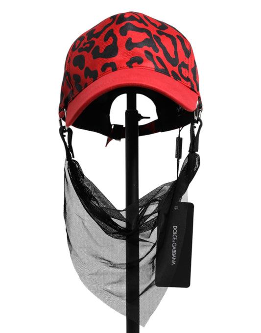 Dolce & Gabbana Cotton & Silk Baseball Cap - Black Red