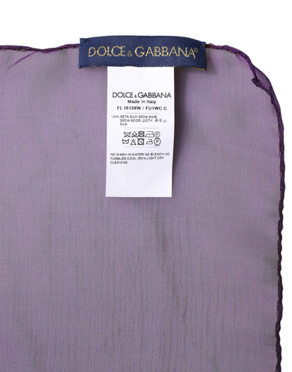 Dolce & Gabbana Purple Silk Rectangle Wrap Shawl Scarf