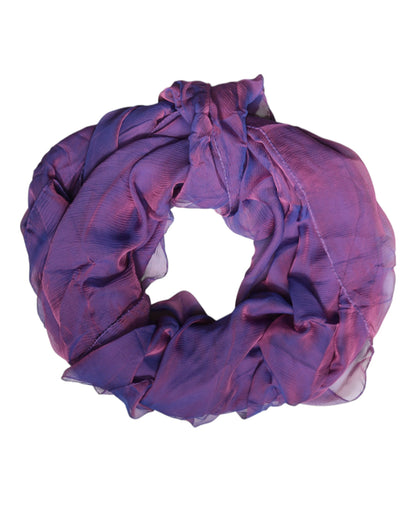 Dolce & Gabbana Silk Rectangular Wrap Scarf - Purple