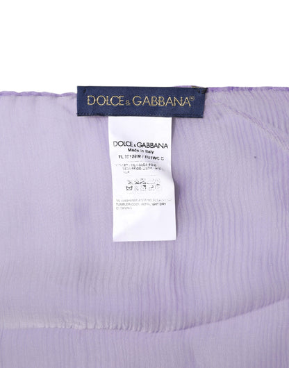 Dolce & Gabbana Purple Silk Rectangle Wrap Shawl Scarf
