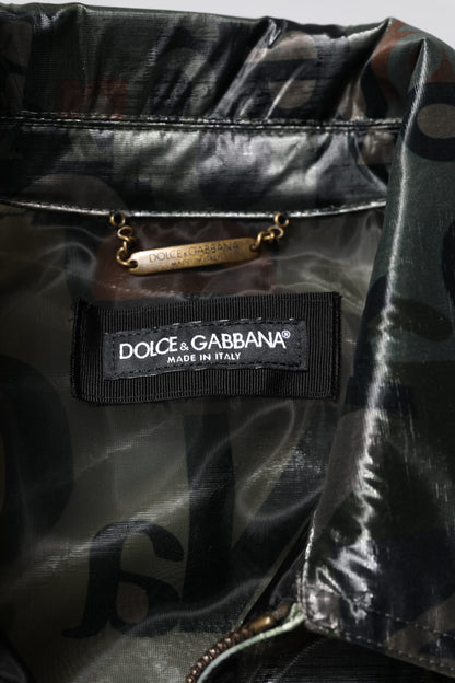 Dolce & Gabbana Green DG Logo Print Bomber Full Zip Jacket